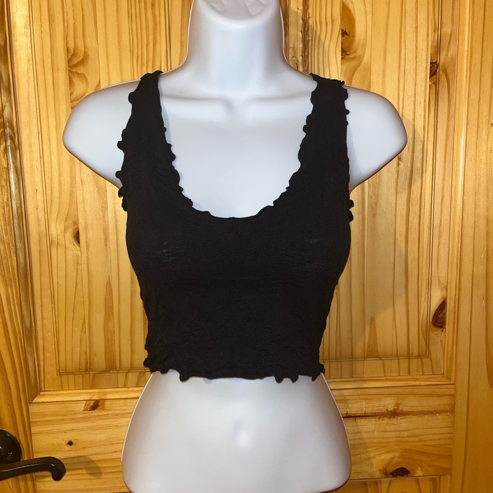 Black Lace Crop Top